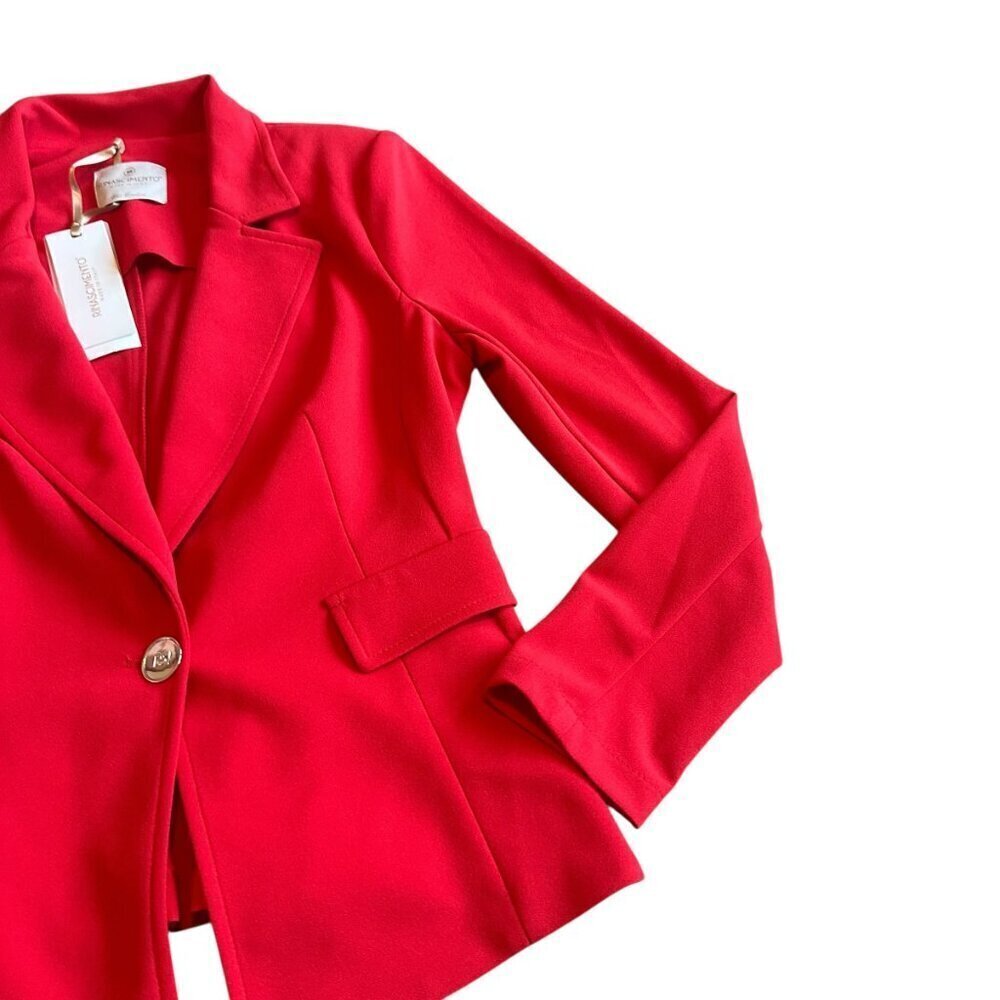 Rinascimento Giacca One-Button Closure Jacket Blazer Coral Red Medium Womens NWT - Picture 5 of 13